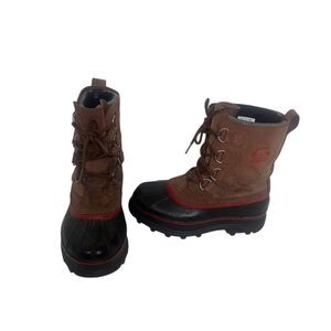 Sorel Men's Brown Leather Snow Boots Size 7 Waterproof Insulated